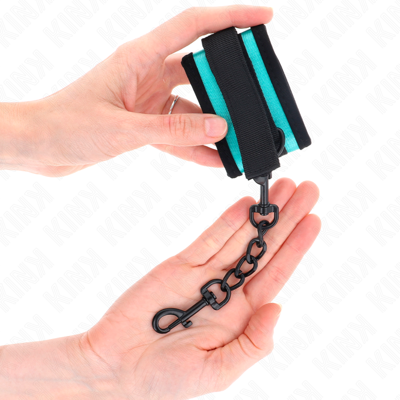 Kink - tenuta da polso in nylon con gancio e loop nero-blu regolabile 18-32 cm x 5 cm