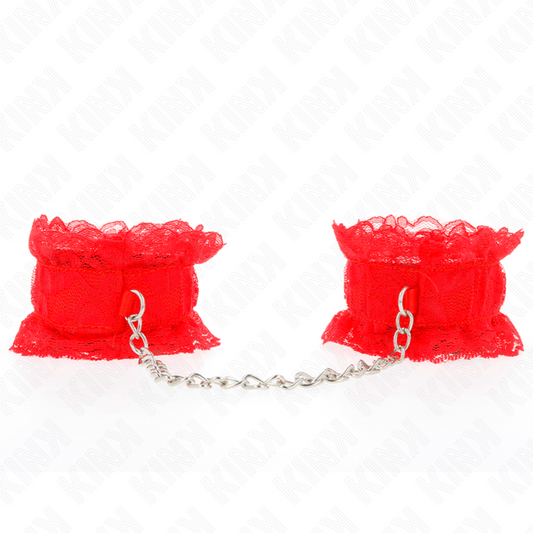Kink - cinturino da polso elastico in pizzo rosso