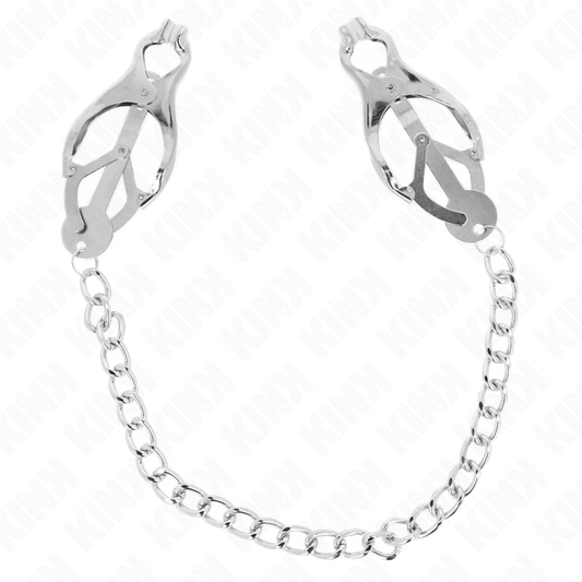 Kink - pinze per capezzoli trifoglio giapponese con catena argento 30 cm
