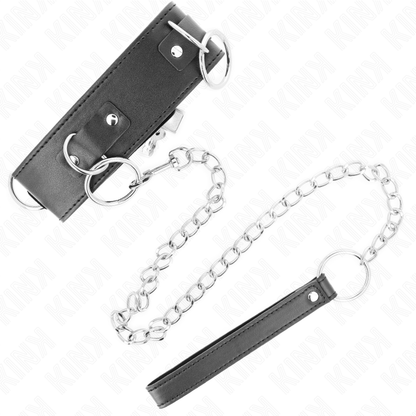 KINK - COLLANA CON GUINZAGLIO 65 CM 3 MODELLO ANELLI 2 REGOLABILE 36-43 CM X 5 CM