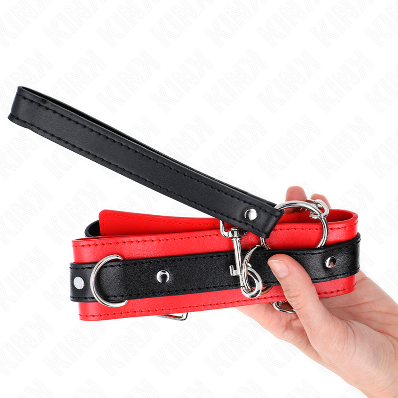 Kink - collier modèle de base avec laisse 65 cm modèle 3 rouge 53 x 5 cm