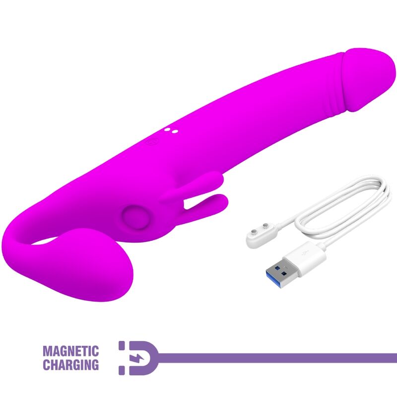 Pretty Love - gode ceinture sans bretelles zanini 10 vibrations violet