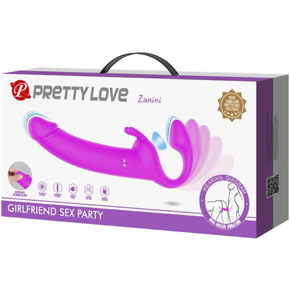 Pretty Love - gode ceinture sans bretelles zanini 10 vibrations violet