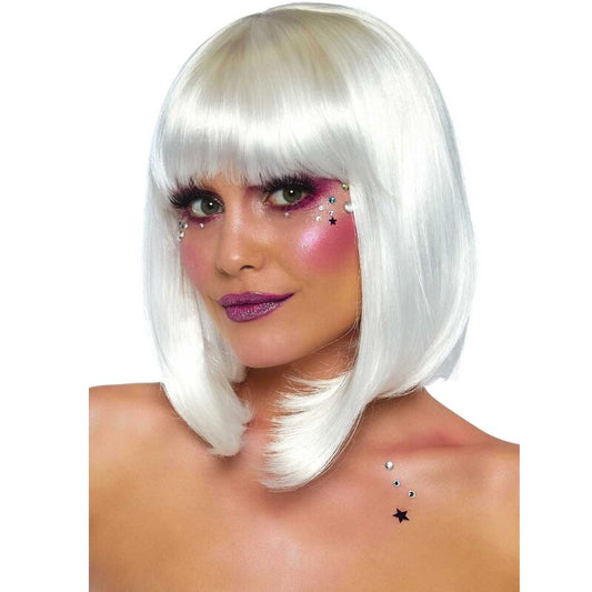 Leg avenue - parrucca bianca taglio bob fosforescente