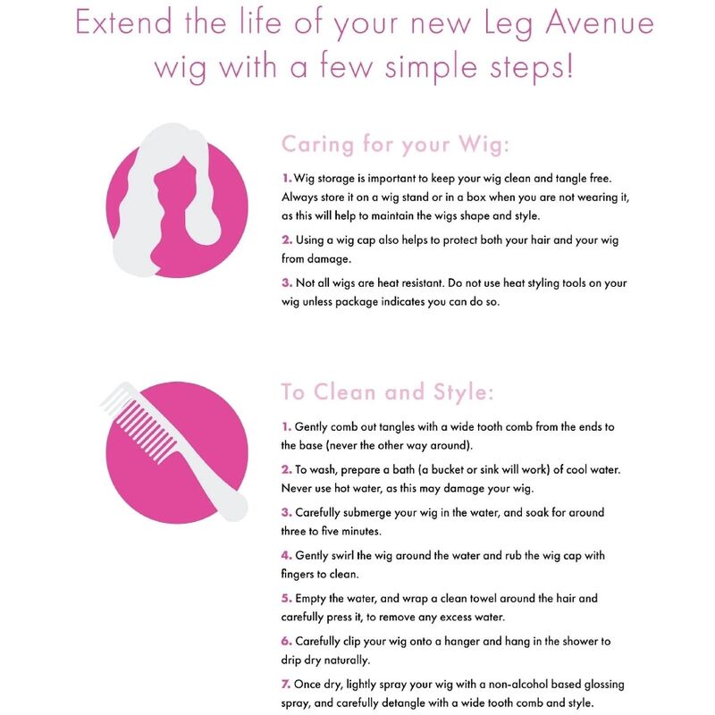 Leg avenue - parrucca lunga liscia frangia rosa