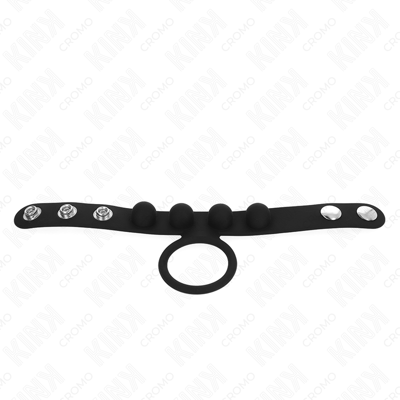 Kink - anello per pene in pelle 3,5 cm con chiusura a pressione 23 x 2 cm