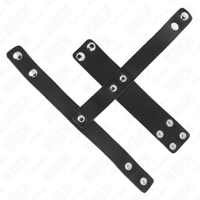 Kink - Anneau de serrage pour cage à pénis en cuir avec séparateur de testicules réglable