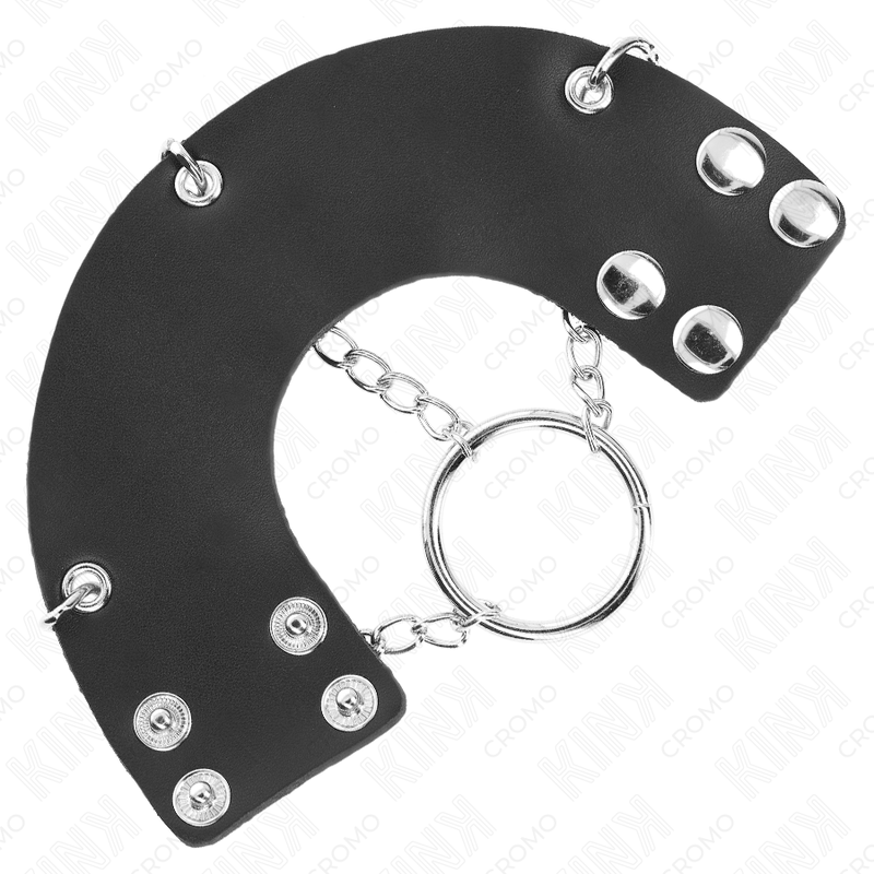 Kink - anello per pene catena 4 cm metallo 7 cm con cintura in pelle