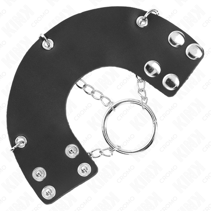Kink - anello per pene catena 4 cm metallo 7 cm con cintura in pelle