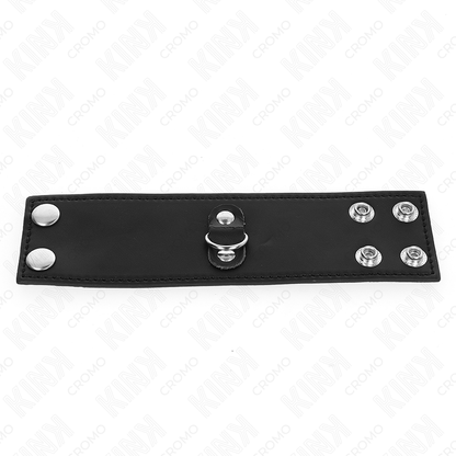 Kink - anello per pene in pelle con chiusura a pressione 18 x 5 cm
