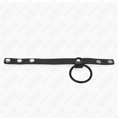Kink - anello per pene in silicone 3,8 cm e divisore per palline in pelle 22 x 1,5 cm