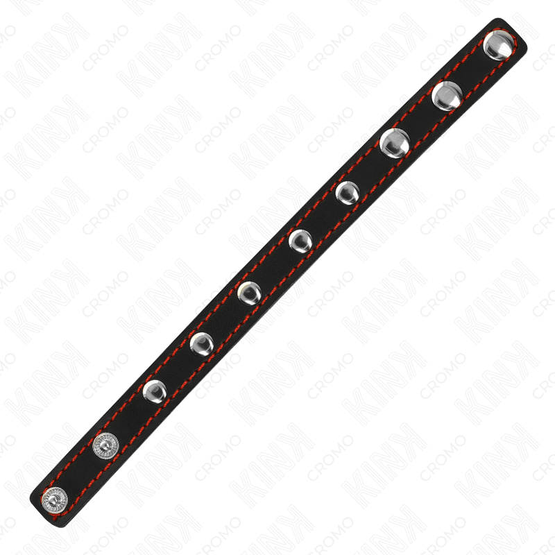 Kink - anello per pene in pelle con punte 21,5 x 1,6 cm
