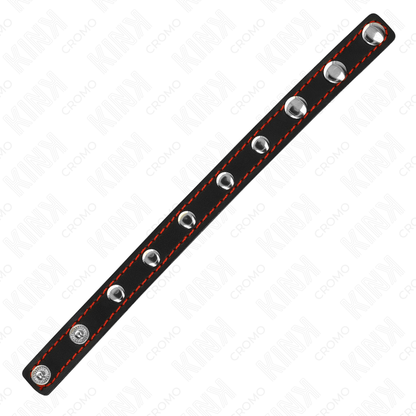 Kink - anello per pene in pelle con punte 21,5 x 1,6 cm