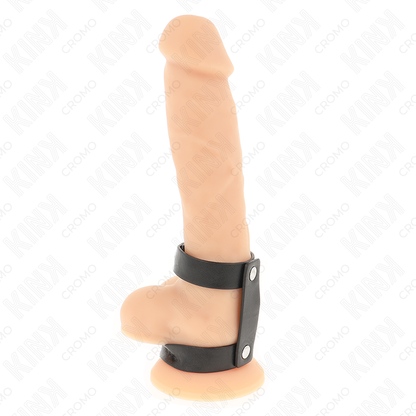 Kink - anello per pene regolabile in pelle doppia