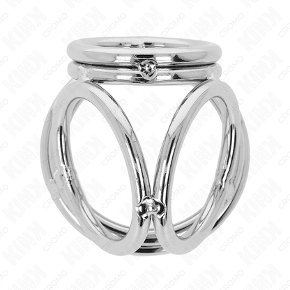 Kink - anello per pene in metallo cromato triplo da 3,8 cm a 5 cm modello 1