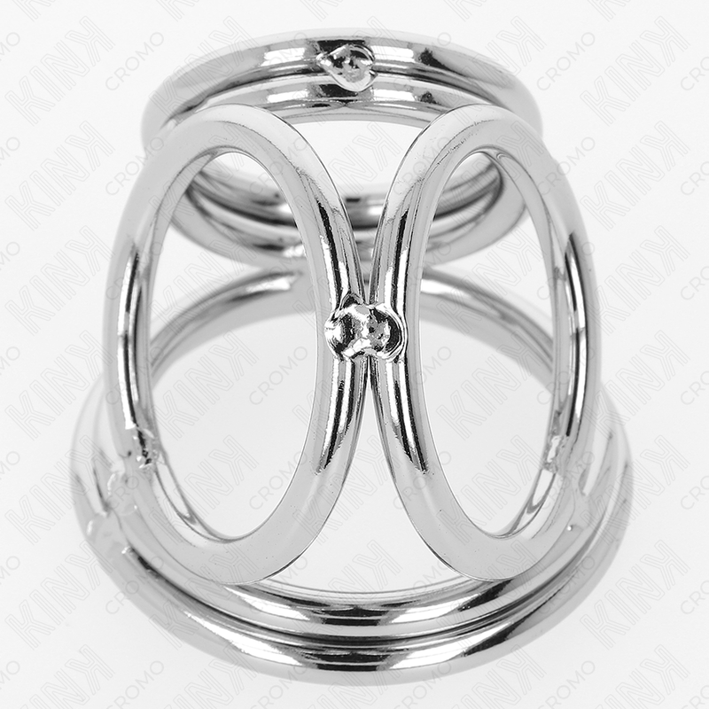 Kink - anello per pene in metallo cromato triplo da 3,8 cm a 5 cm modello 1