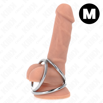 Kink - anello per pene in metallo cromato triplo da 3,8 cm a 5 cm modello 2