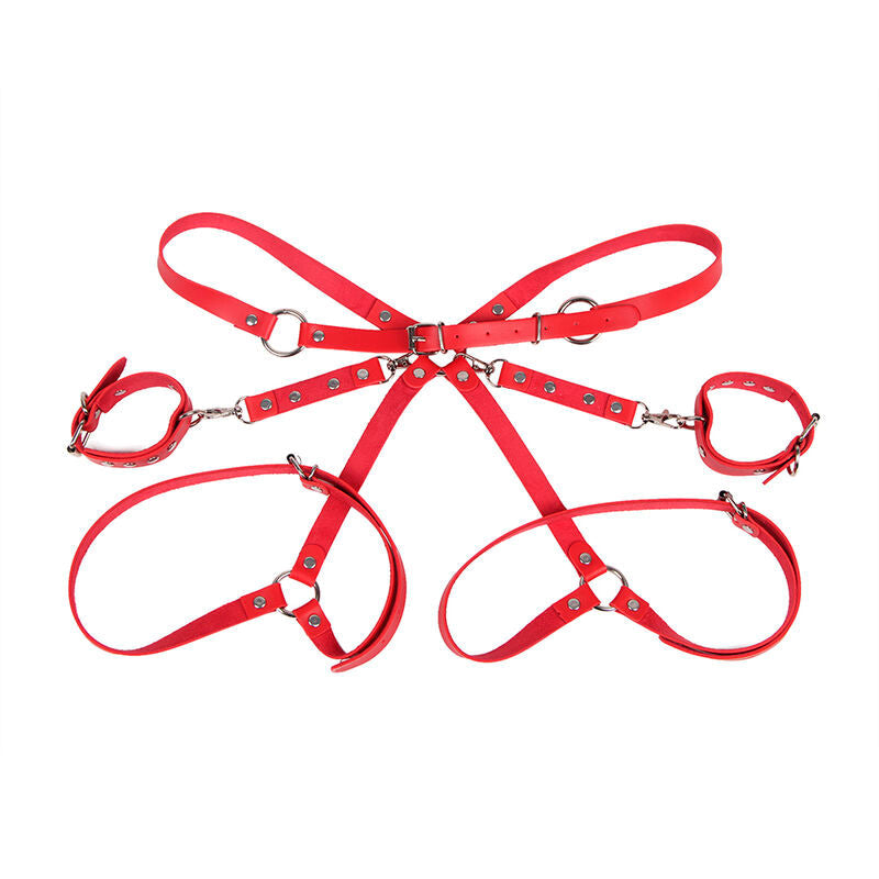 SUBBLIME - 953706 MANETTE CON CINTURA BONDAGE ROSSO TAGLIA UNICA