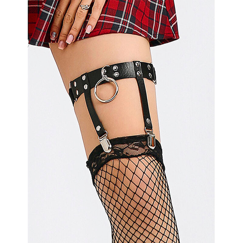 Subblime - 953744 giarretrella punk in pelle regolabile nera taglia unica