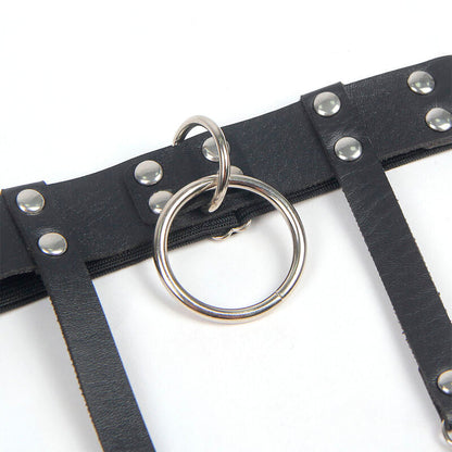 Subblime - 953744 giarretrella punk in pelle regolabile nera taglia unica