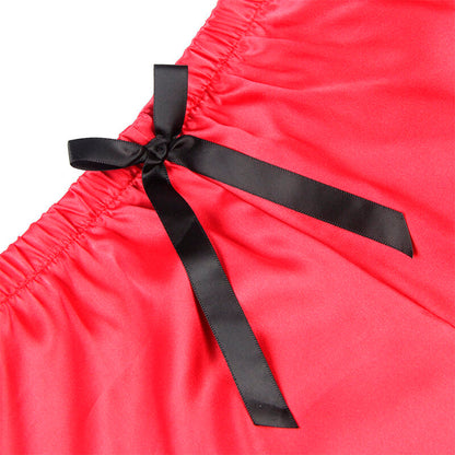 Subblime - 953959 nuisette décontractée en soie + pantalon en dentelle noir/rouge s/m