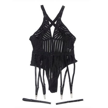 Subblime - 954147 body avec ceinture porte-jarretelles noir s/m