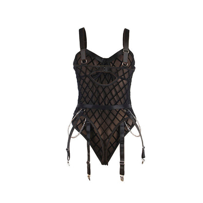 Subblime - 9542277 body avec chaînes + porte-jarretelles noir l/xl