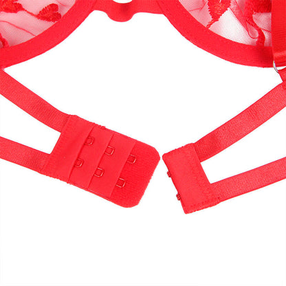 Subblime - 954321 soutien-gorge + string + ceinture imprimé cœur rouge s/m
