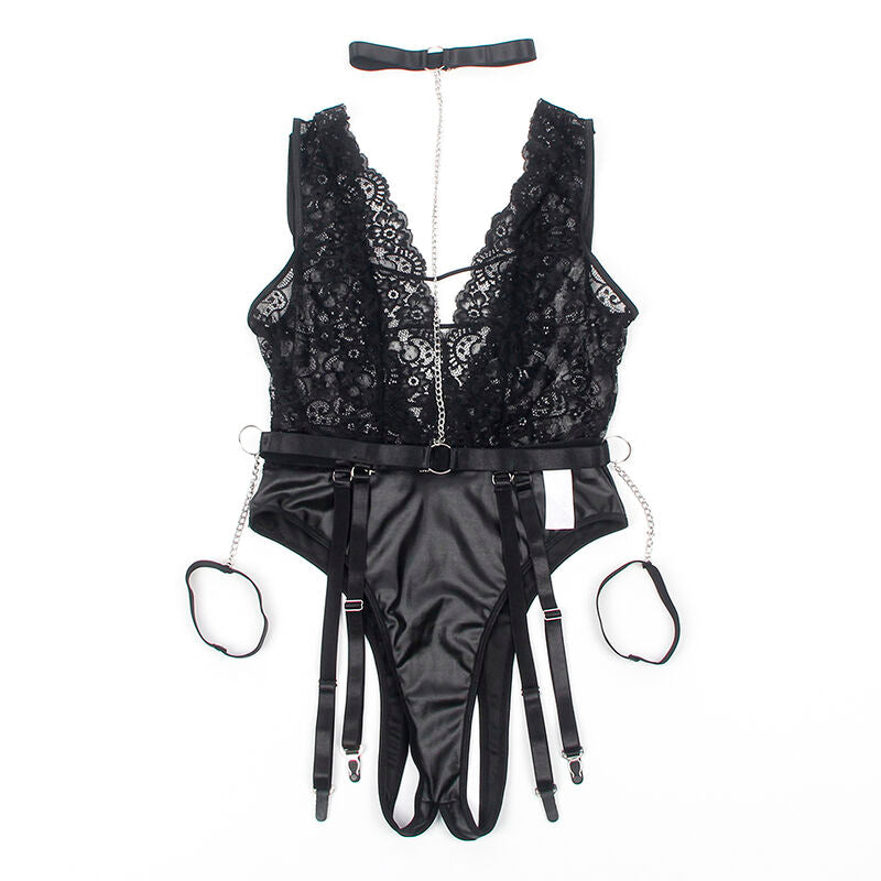Subblime - 954383 body sexy con cintura reggicalze nero s/m
