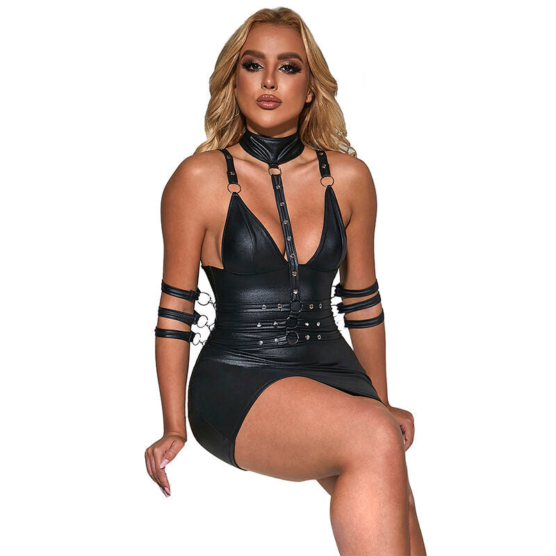 Subblime - 954406 vestito bondage in pelle nero s/m
