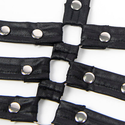 Subblime - 954413 body bondage in pelle nero l/xl
