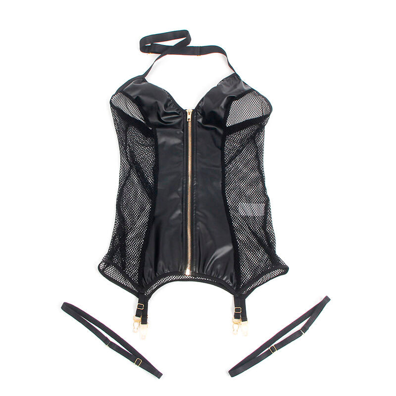 Subblime - 954451 abito sexy in rete pelle nero l/xl