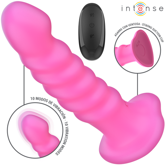 INTENSE - CINDY VIBRADOR TALLA L DISEÑO ESPIRAL 10 VIBRACIONES CONTROL REMOTO ROSA