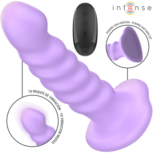 INTENSE - VIBRADOR BRENDA TALLA M DISEÑO ESPIRAL 10 VIBRACIONES CONTROL REMOTO MORADO