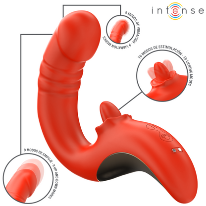 Intense - Paulina vibromasseur et stimulateur en forme de U rouge