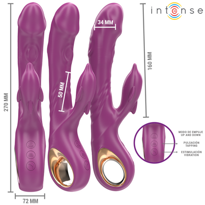 INTENSE - HALLE VIBRADOR MULTIFUNCIONAL CON LENGUA ESTIMULANTE PURPLE DOLPHIN