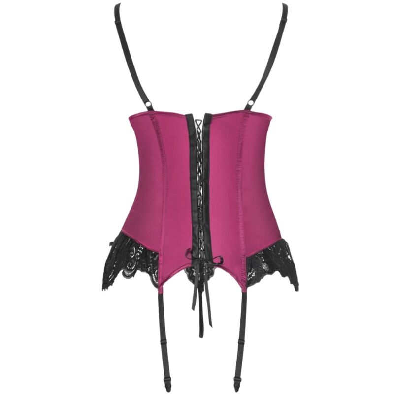 Livco corsetti fashion - agrafena cf 90436 corsetto + perizoma bordeaux s/m