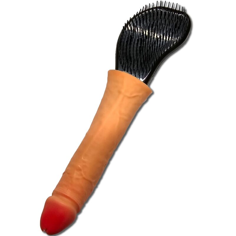 Diablo piquant - brosse à cheveux avec un pénis au bout