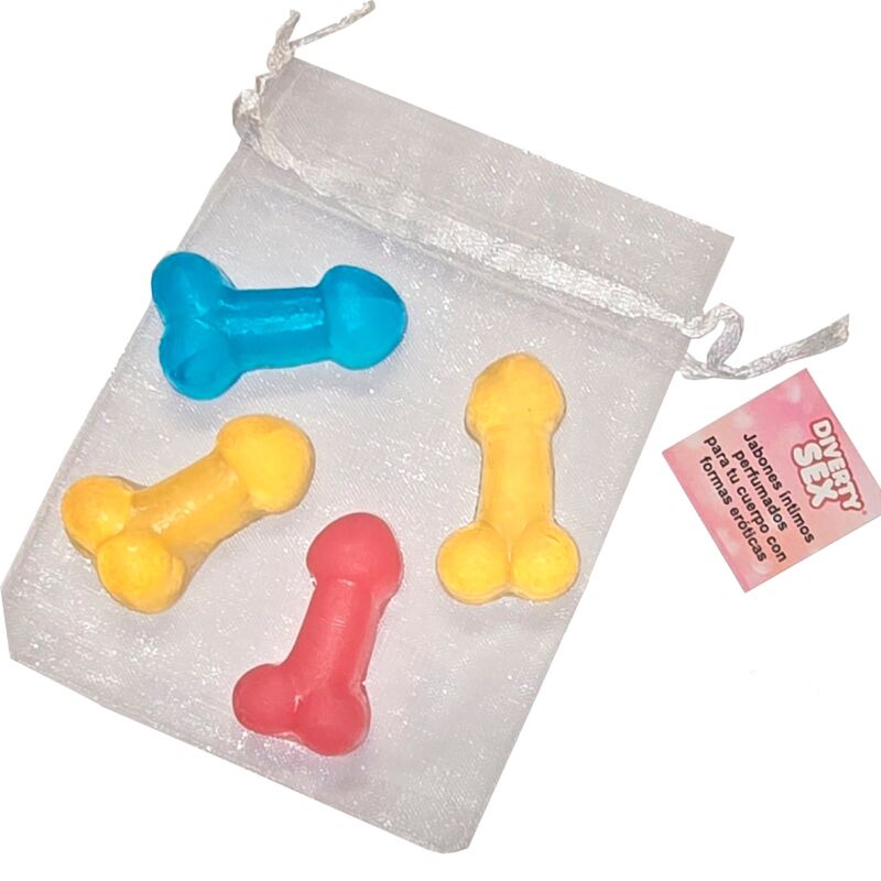 Diablo picante - 4 mini saponi profumati a forma di pene