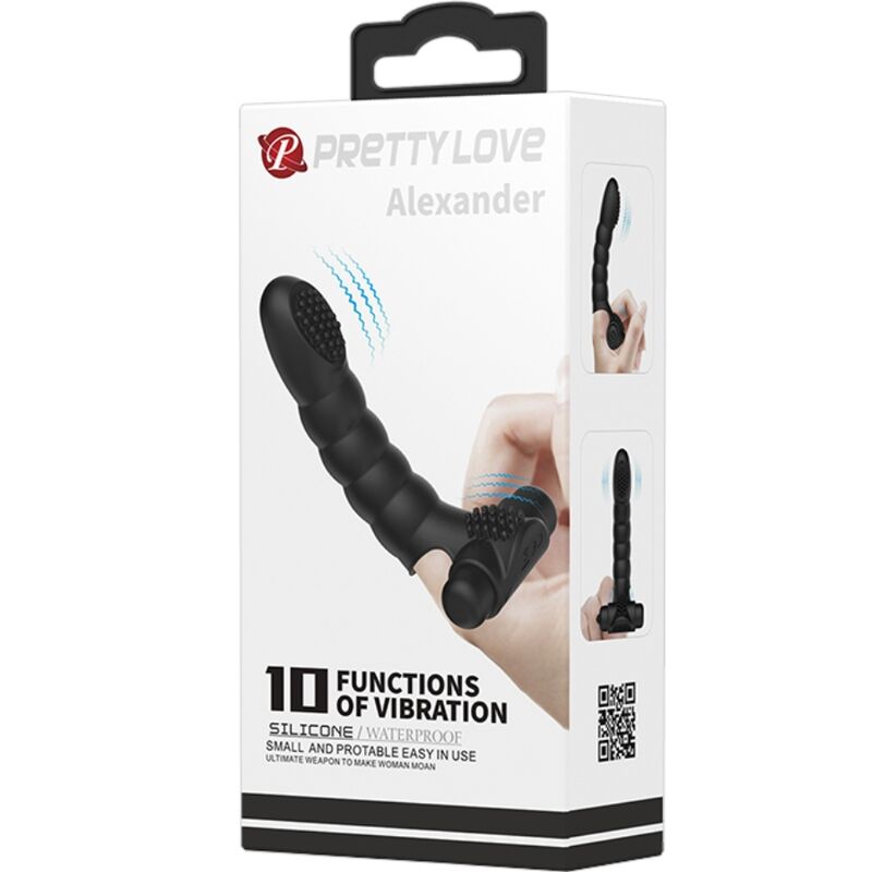 Pretty love - vibratore da dita alexander 10 vibrazioni nero