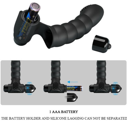 Pretty love - vibratore da dita alexander 10 vibrazioni nero