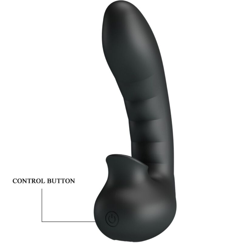 Pretty love - hobgoblin custodia per dita vibrante 12 vibrazioni + stimolatore clitoride nero