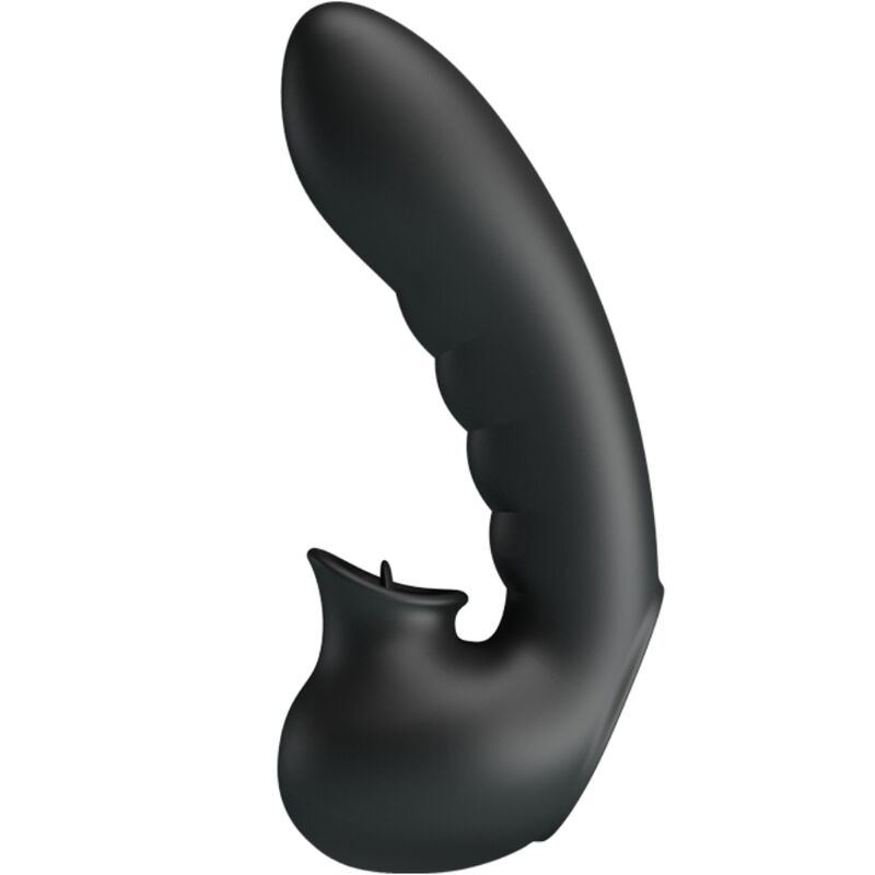 Pretty love - hobgoblin custodia per dita vibrante 12 vibrazioni + stimolatore clitoride nero