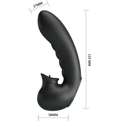 Pretty love - hobgoblin custodia per dita vibrante 12 vibrazioni + stimolatore clitoride nero