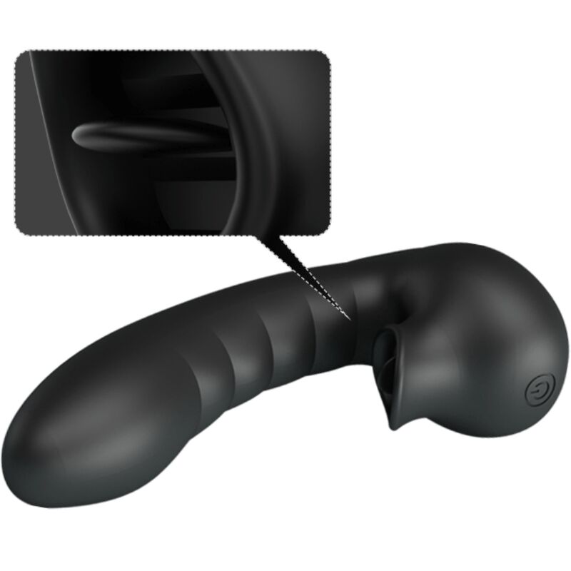 Pretty love - hobgoblin custodia per dita vibrante 12 vibrazioni + stimolatore clitoride nero