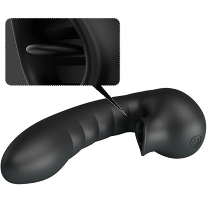 Pretty love - hobgoblin custodia per dita vibrante 12 vibrazioni + stimolatore clitoride nero