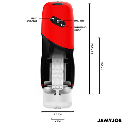 Masturbatori Uomo JamyJob xPEED Vagina Nero/Rosso