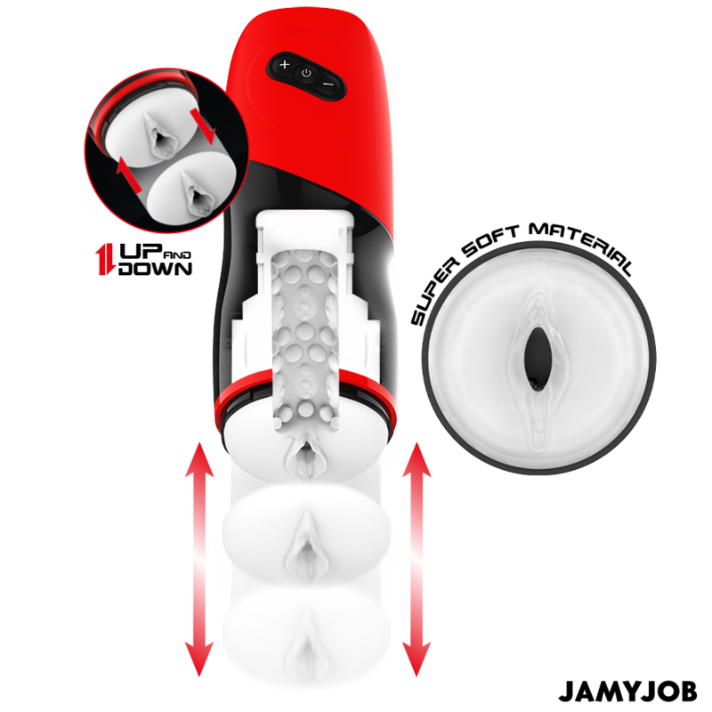 Masturbatori Uomo JamyJob xPEED Vagina Nero/Rosso