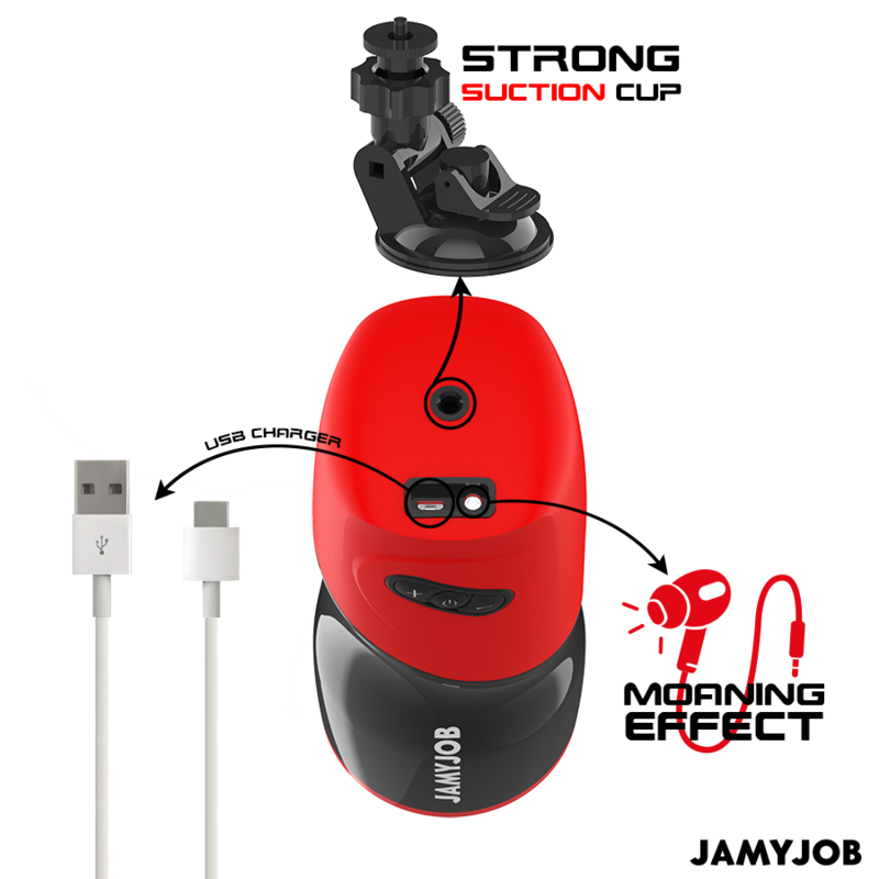 Masturbatori Uomo JamyJob xPEED Vagina Nero/Rosso