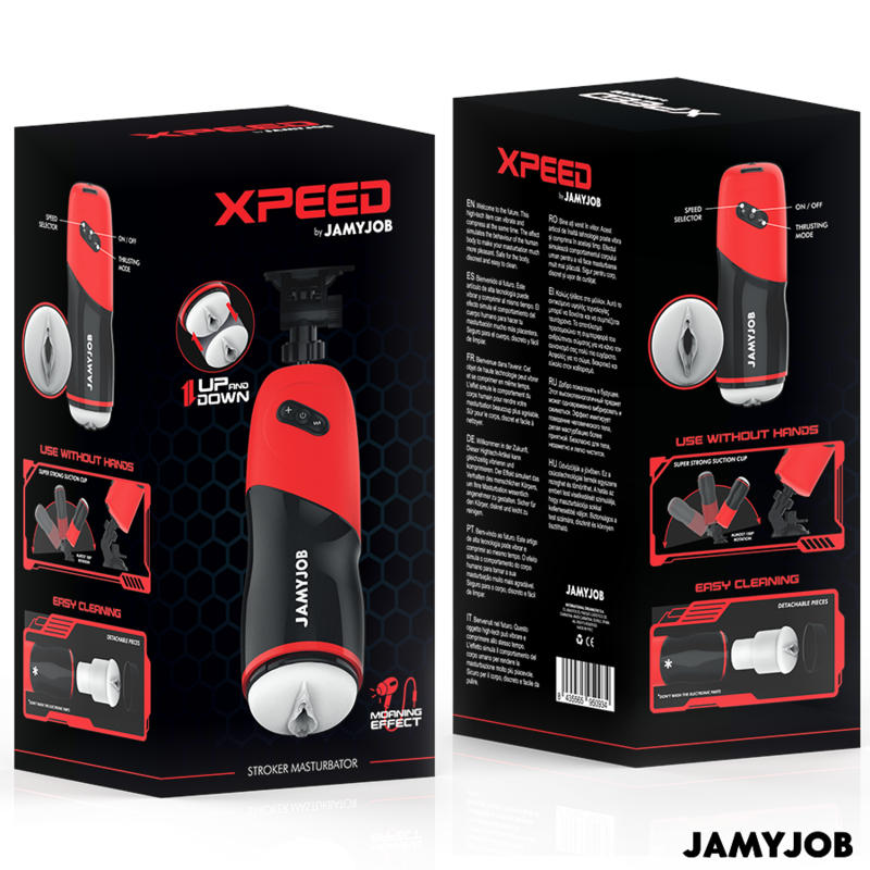 Masturbatori Uomo JamyJob xPEED Vagina Nero/Rosso